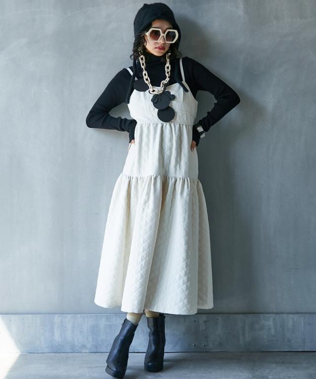 ワンピース ロング マキシ 大きいサイズ レディース キルティング