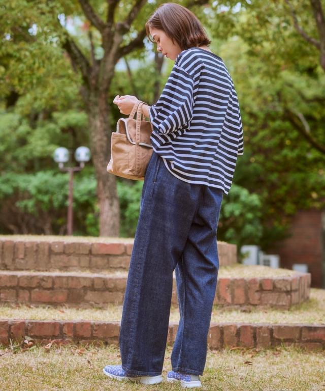 広広としたズボン下 レディース クロキ ジーンズ 広広とした ズボン下  ゆったり 体型取りまかなう 美脚 ボトムス ズボン M〜LL ニッセン nissen