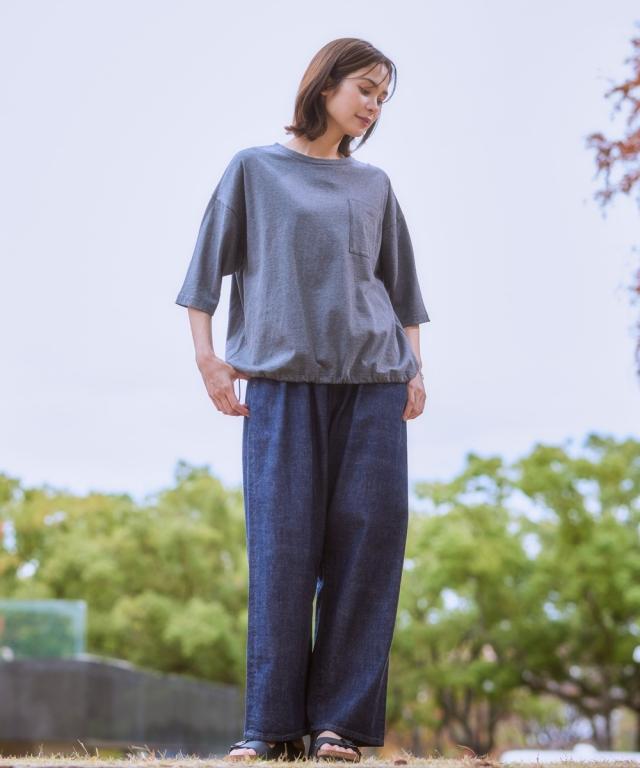 広広としたズボン下 レディース クロキ ジーンズ 広広とした ズボン下  ゆったり 体型取りまかなう 美脚 ボトムス ズボン M〜LL ニッセン nissen