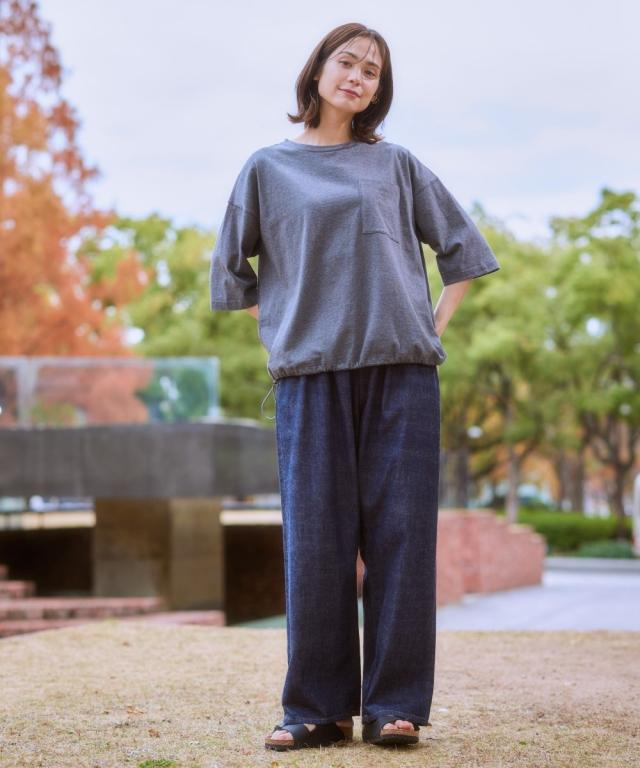 広広としたズボン下 レディース クロキ ジーンズ 広広とした ズボン下  ゆったり 体型取りまかなう 美脚 ボトムス ズボン M〜LL ニッセン nissen