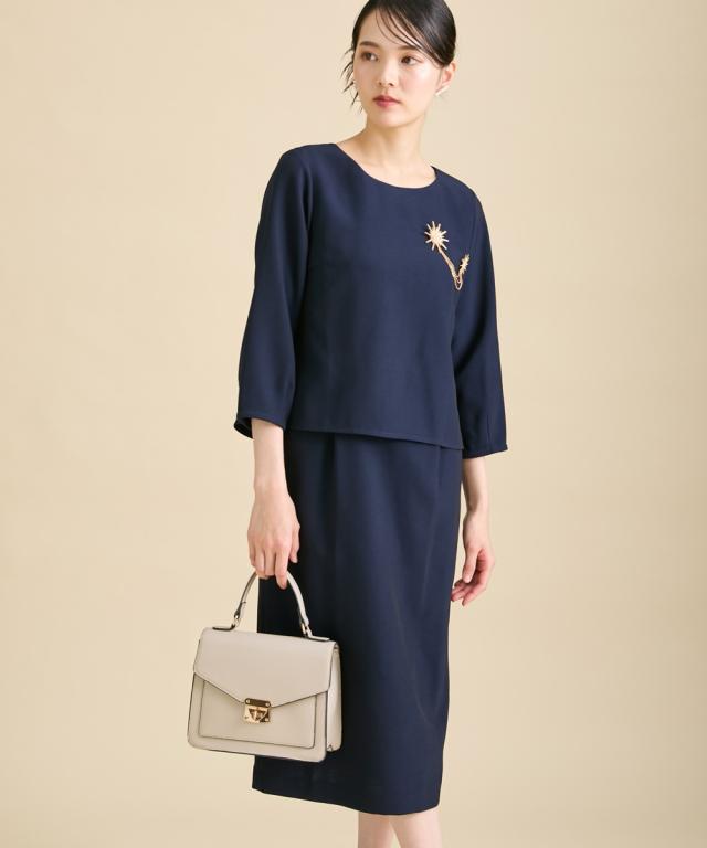 ワンピース ひざ丈 トールサイズ レディース スーツ 入学式 卒業式 七五三 高身長 セットアップ 風 カセット対応 M/L ニッセン nissen agesugi_sfaの通販は