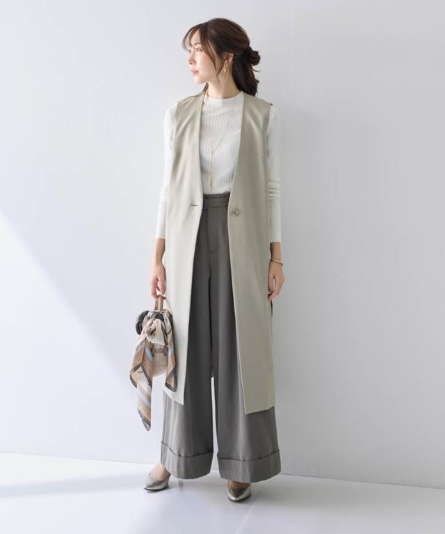 ジャケット アウター レディース ロング ジレ 有 OtonaSMILE M/L ニッセン nissen_9