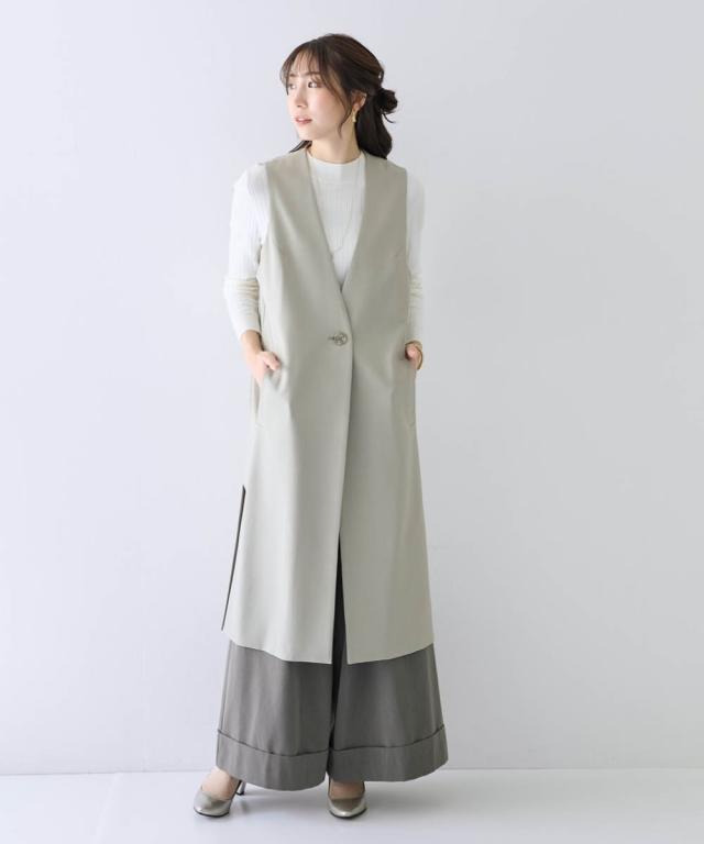 ジャケット アウター レディース ロング ジレ 有 OtonaSMILE M/L ニッセン nissen_10