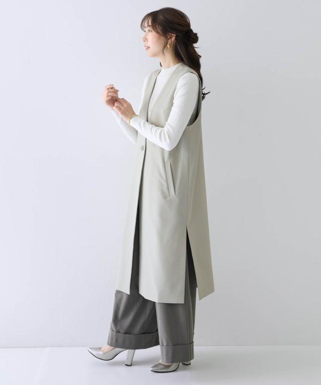 ジャケット アウター レディース ロング ジレ 有 OtonaSMILE M/L ニッセン nissen_11