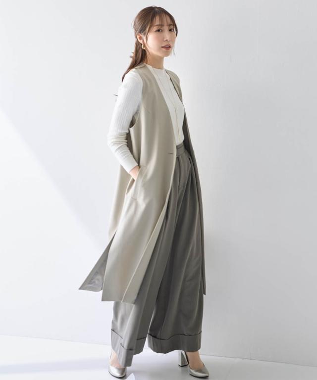 ジャケット アウター レディース ロング ジレ 有 OtonaSMILE M/L ニッセン nissen_12