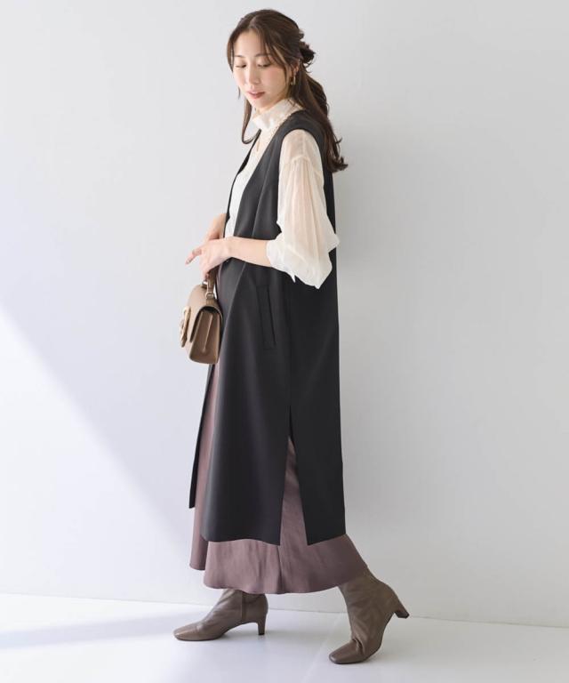 ジャケット アウター レディース ロング ジレ 有 OtonaSMILE M/L ニッセン nissen_14