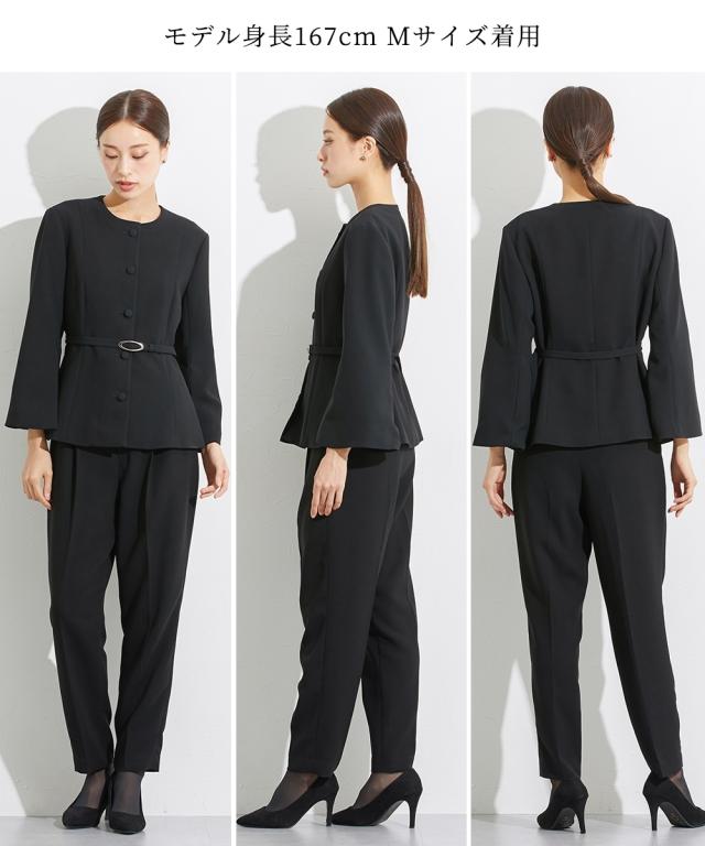 喪服 礼服 ブラックフォーマル パンツスーツ レディース 洗える防しわ