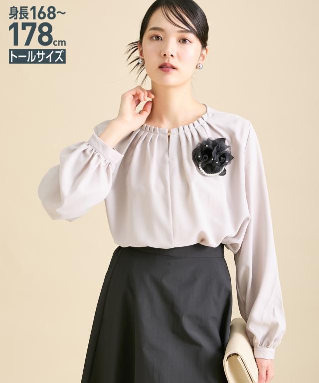 シャツ ブラウス トールサイズ レディース 高身長 タック デザイン LL/3L/4L/5L ニッセン nissenの通販は 5,042円