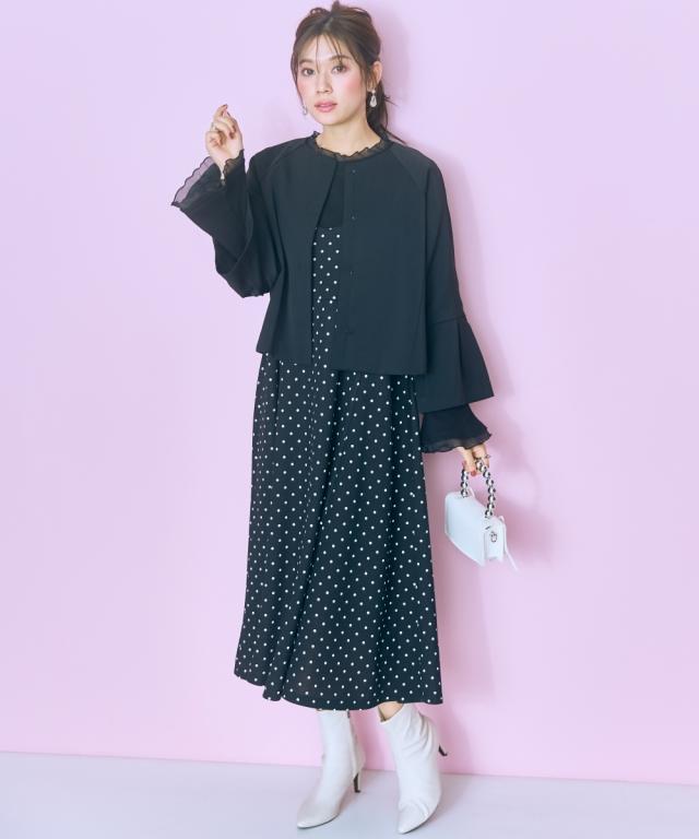 ジャケット アウター 大きいサイズ レディース 袖フレアノーカラー