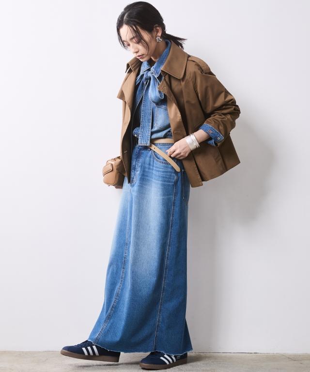 コート アウター 大きいサイズ レディース 綿100％ ショート トレンチ