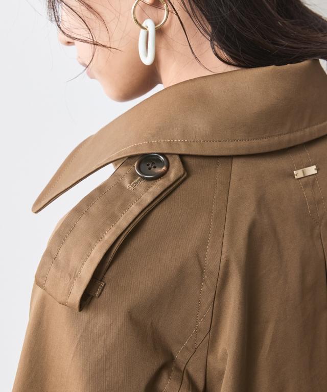 コート アウター 大きいサイズ レディース 綿100％ ショート トレンチ