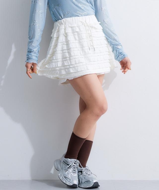 ミニスカート レディース フリルスカパン M〜L ニッセン nissenの通販は 6,589円