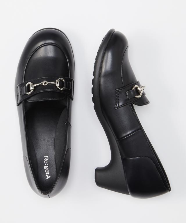 大きいサイズ レディース リゲッタスマイル ビット付 ローファー シューズ ワイズ4E  靴 23.0〜23.5cm ニッセン nissen