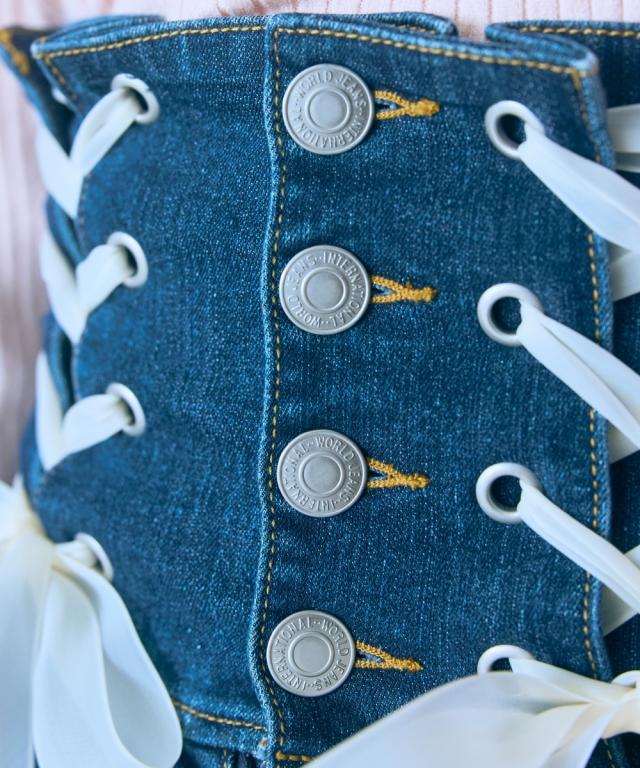 BPN * 編み上げデザインスカート レシピ〉ヘリンボーンと格子模様のフレアスカート［L・LL］: レシピ