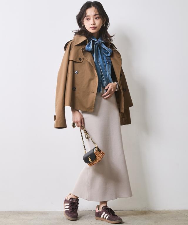 シャツ ブラウス 大きいサイズ レディース 綿100％ ライトオンス デニム リボンタイ付 有 シックス タイル 6L/8L/10L ニッセン nissen_10