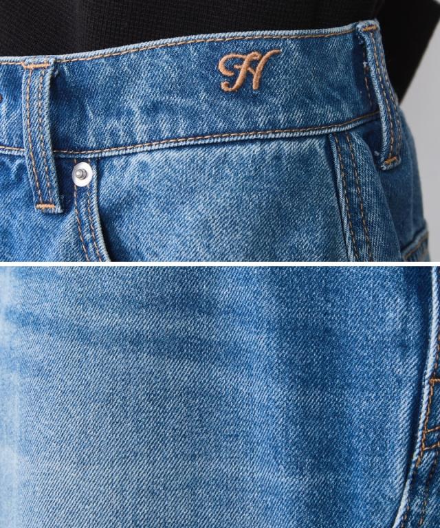 ロングスカート レディース ライトオンス デニム ロング スカート 有 シックス タイル マキシスカート 長め ロンスカ M〜5L ニッセン nissen_17
