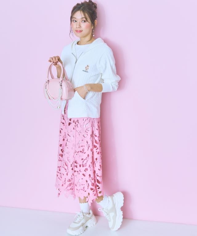 ロングスカート レディース レース スカート marun マキシスカート