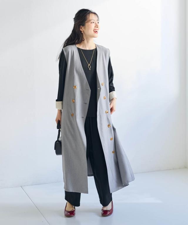 ジャケット アウター レディース Aラインジレ Otona Purete L ニッセン nissen_13