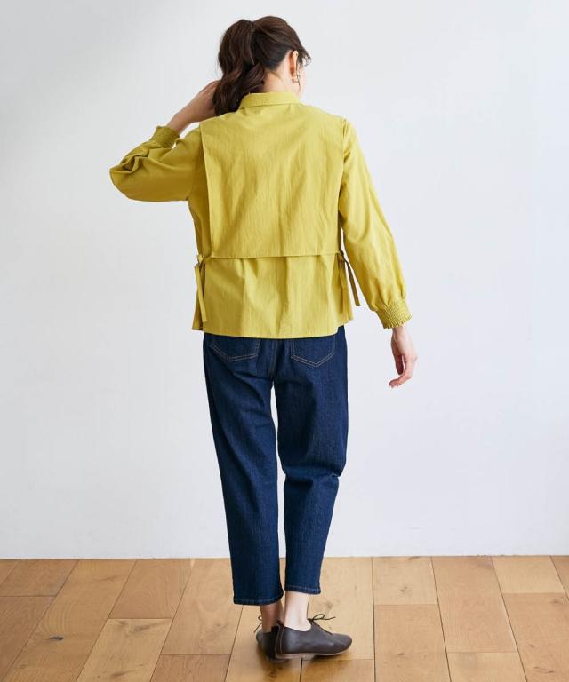 シャツ ブラウス 大きいサイズ レディース 綿100％ フェイクレイヤード