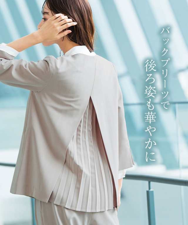 スーツ パンツ フォーマル レディース 入学式 卒業式 バック プリーツ デザイン ジャケット ストレッチ ＋ 有 〔Callarus〕 S/M/L/LL/3L ニッセン nissenの通販は