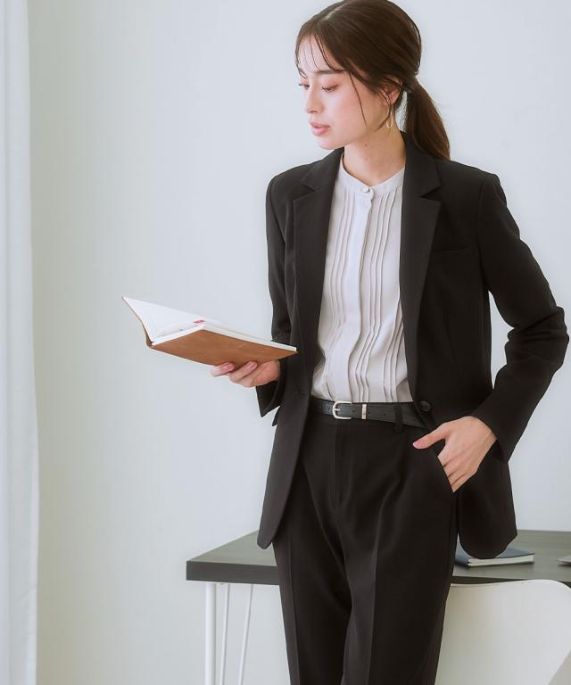 スーツ パンツ 大きいサイズ レディース タテヨコ ストレッチ テーラード ジャケット ＋ ストレート トール丈 有 ビジネス 4L/5L/6L/8L ニッセン nissen_12