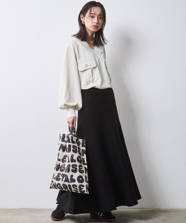 ロングスカート 大きいサイズ レディース フレア ロング ニット スカート シックス タイル マキシスカート 長め ロンスカ 6L/8L/10L ニッセン nissen_9