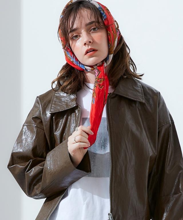 ジャケット アウター レディース ショート 丈ダブルジップフェイク