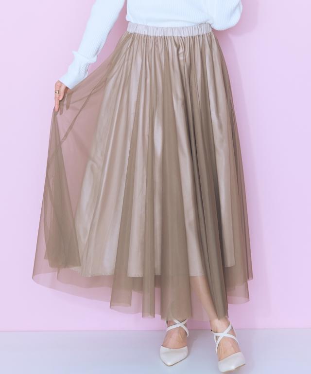 大きいサイズ 2点セット（チェックジャケット＋チュールスカート