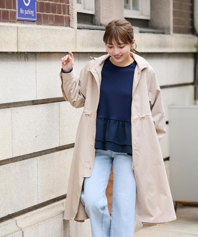 コート アウター 小さいサイズ レディース ドロスト ロング モッズ 低