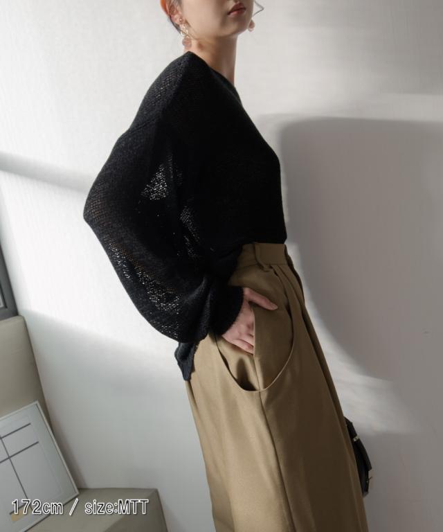 ワイドパンツ トールサイズ レディース 高身長 ドレープポケットワイド パンツ Essenave  ゆったり 体型カバー 美脚 ボトムス ズボン LL/3L ニッセン nissen_4