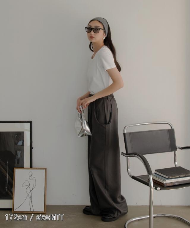 ワイドパンツ トールサイズ レディース 高身長 ドレープポケットワイド パンツ Essenave  ゆったり 体型カバー 美脚 ボトムス ズボン LL/3L ニッセン nissen_8