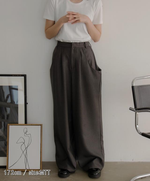 ワイドパンツ トールサイズ レディース 高身長 ドレープポケットワイド パンツ Essenave  ゆったり 体型カバー 美脚 ボトムス ズボン LL/3L ニッセン nissen_11