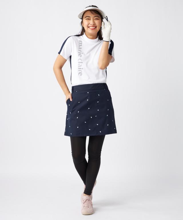 marie claire SPORT スポーツウェア ボトムス レディース marie claire sport レギンス 付き ストレッチ 刺しゅう スカート はっ水 M/L/LL/3L ニッセン nissen_16