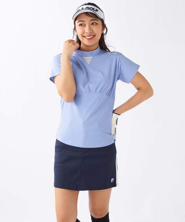 FILAGOLF スポーツウェア トップス レディース FILA GOLF 凹凸ジャガードモックネック シャツ 吸汗速乾 UVカット 夏  トレーニング M/L/LL/3L ニッセン nissen_1