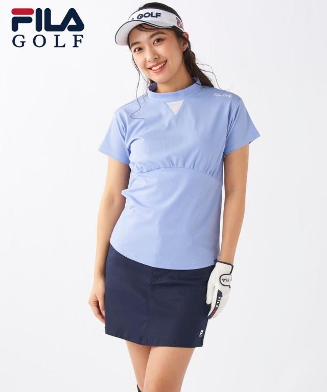 FILAGOLF スポーツウェア トップス 大きいサイズ レディース FILA GOLF 凹凸ジャガードモックネック シャツ 吸汗速乾 UVカット 夏 4L/5L/6L ニッセン nissen