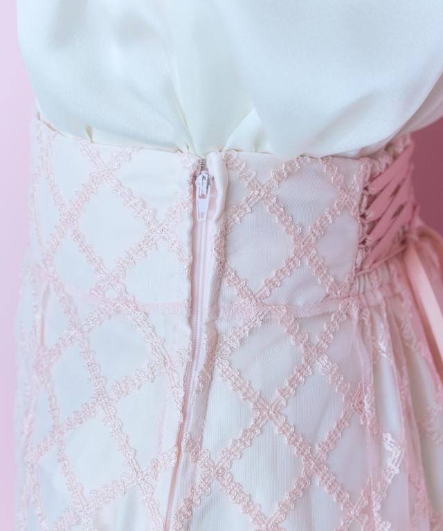 ロングスカート 大きいサイズ レディース レース チェックフレア スカート marun マキシスカート 長め ロンスカ 6L/8L/10L ニッセン nissen_15