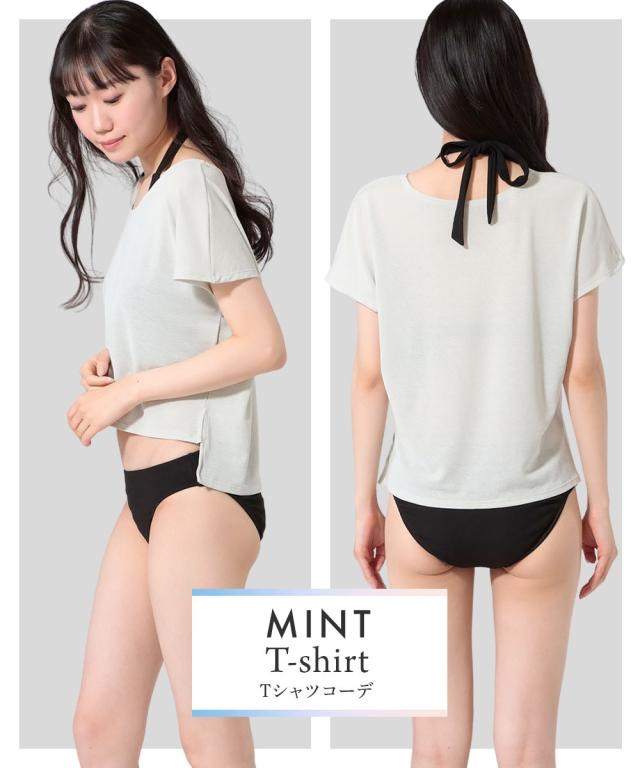 水着 大きいサイズ レディース 4点セット 水陸両用透け感Tシャツ パンツ 付きビキニ MU045-B 夏 かわいい おしゃれ L/LL/3L ニッセン nissen