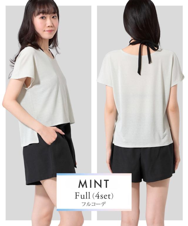 水着 大きいサイズ レディース 4点セット 水陸両用透け感Tシャツ パンツ 付きビキニ MU045-B 夏 かわいい おしゃれ 4L/5L/6L/8L/10L ニッセン nissen