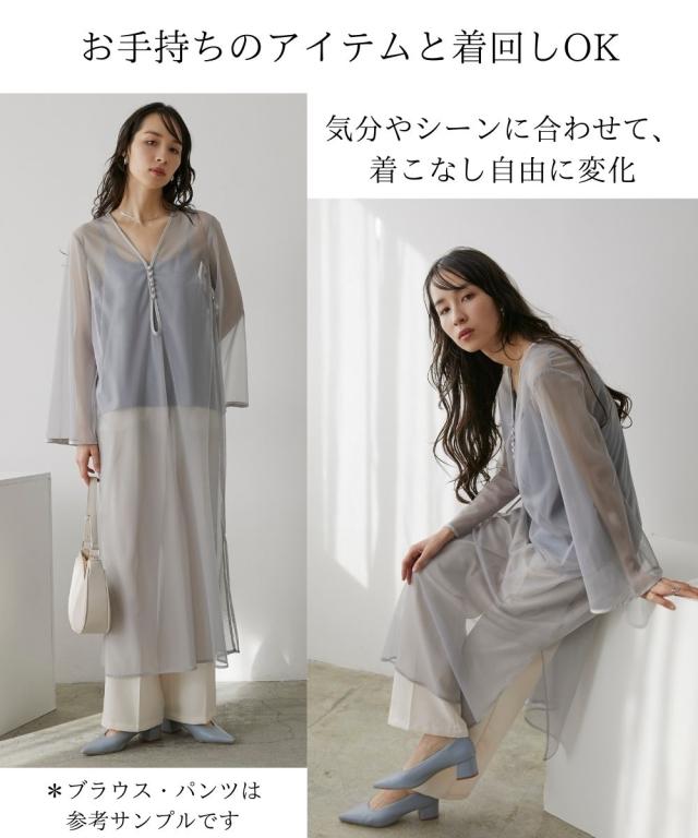 パーティドレス ワンピース レディース 結婚式 パーティー オケージョン ドレス チュール使いフラワー プリント 〔Callarus〕 春 夏 秋 冬 ニッセン nissen_3