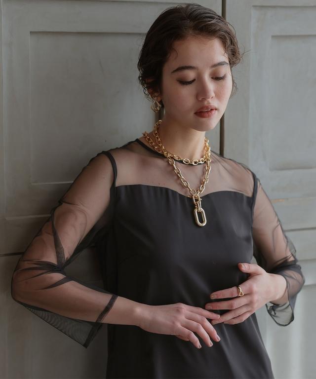 パーティドレス ワンピース レディース 結婚式 パーティー オケージョン ドレス カットジャガードビスチェ デザイン 2WAY 〔Callarus〕 ニッセン nissen_17