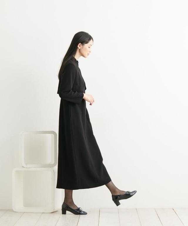 喪服 礼服 ブラックフォーマル レディース 日本製生地使用 洗える防しわパールボタン付き ボレロ 風 ワンピース 有 〔Neina〕 春 夏 秋 冬 ニッセン nissen_14