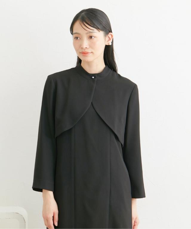 喪服 礼服 ブラックフォーマル レディース 日本製生地使用 洗える防しわパールボタン付き ボレロ 風 ワンピース 有 〔Neina〕 春 夏 秋 冬 ニッセン nissen_16