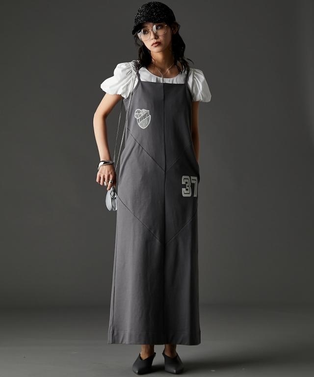 ワンピース ロング マキシ 大きいサイズ レディース 綿100％ プリント 切替 キャミソール 有 GEVS.  ひざ下 6L/8L/10L ニッセン nissen ワンピース ロング マキシ 大きいサイズ レディース 綿100％ プリント