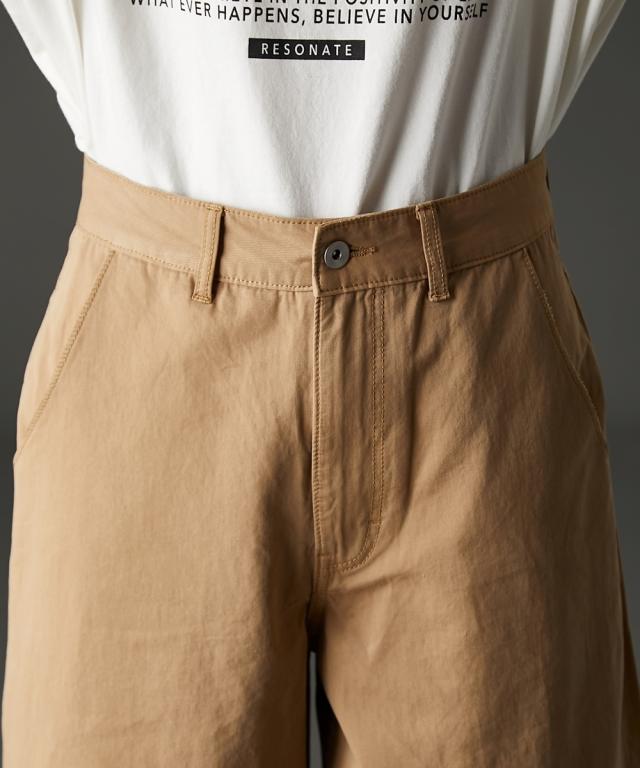 パンツ レディース 綿100％ チノ ハーフ 有 GEVS. ズボン ウエスト73