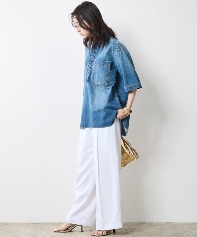 ワイドパンツ レディース レーヨン麻タックワイド パンツ 有 シックス タイル 夏  ゆったり 体型カバー 美脚 ボトムス ズボン M〜5L ニッセン nissen ワイドパンツ レディース レーヨン麻タックワイド パンツ 有 シックス