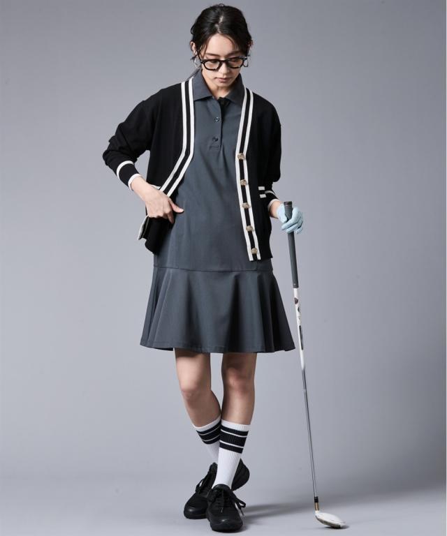 ワンピース ミニ レディース 裾フレアポロシャツ 有 シックス タイル