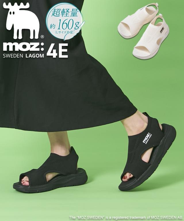 大きいサイズ レディース ゆったり幅広 moz モズ 超軽量 ニット デザイン サンダル ワイズ4E 夏 靴 シューズ 23.0〜23.5/24.0〜24.5cm ニッセン nissen