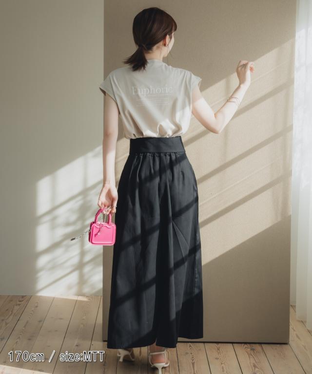 ロングスカート トールサイズ レディース 高身長 綿100％ ベルテッドラップ風 スカート Essenave 夏 マキシスカート 長め ロンスカ M/L ニッセン nissen_11