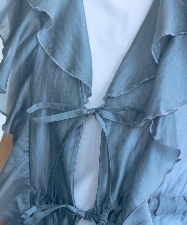 シャツ ブラウス トールサイズ レディース 高身長 フリル 2点セット