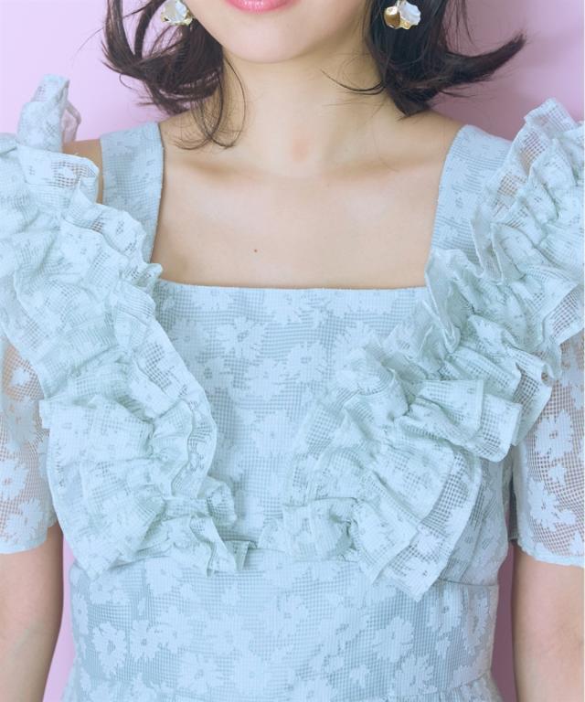 ワンピース ロング マキシ レディース フラワーチェック デザイン